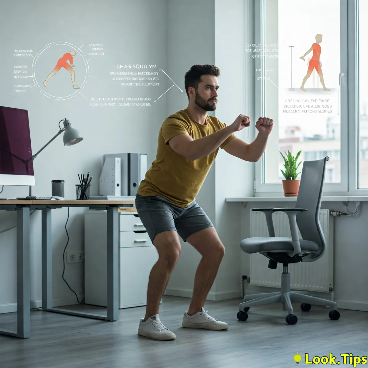 Tip 2: Chair Squat Blitz: The Lower Body Booster (4 Minutes)