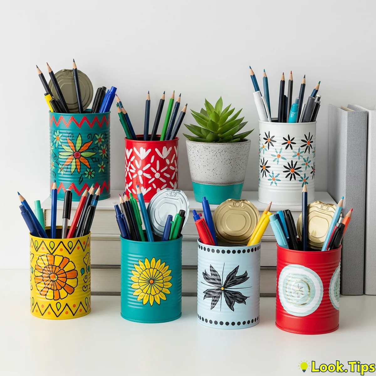 7. Tin Can Creations: Organizers and Decorative Containers