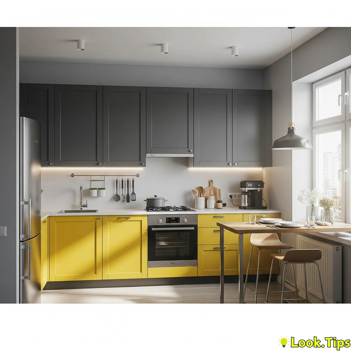 2. Mustard Yellow & Charcoal Gray: Modern Contrast Magic
