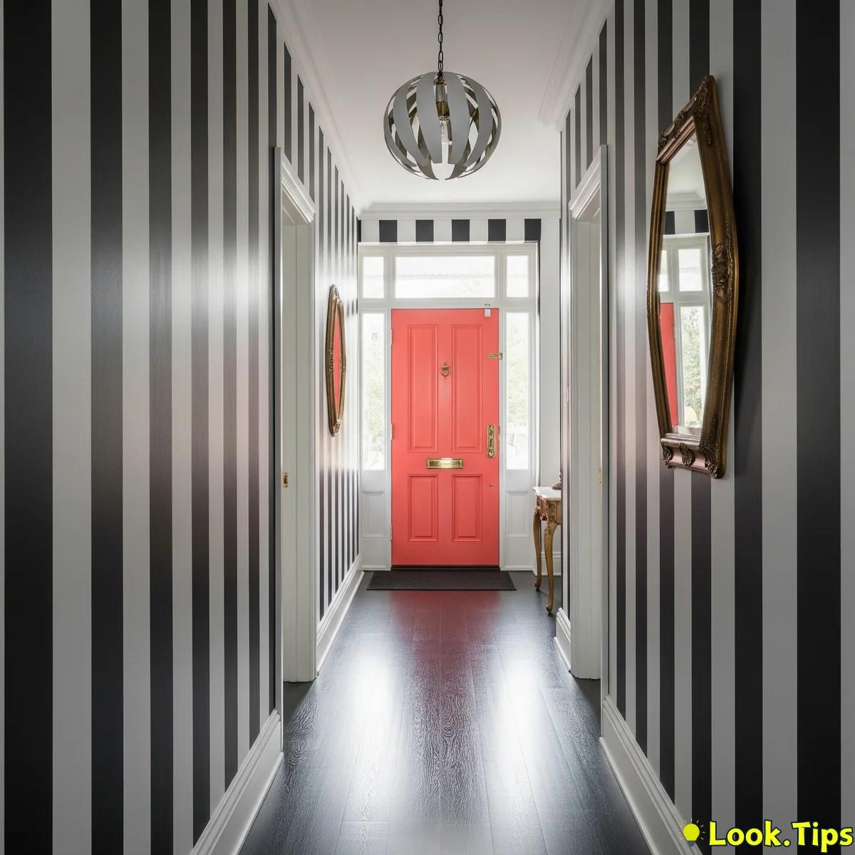 5. Black & White with a Pop of Coral: Graphic Chic
