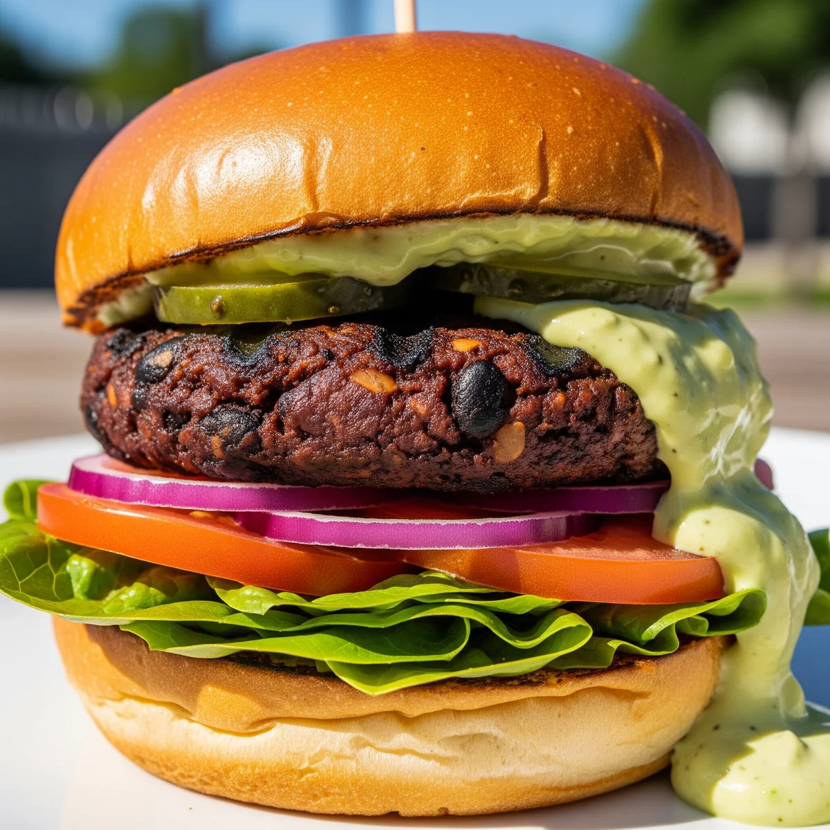 3. Black Bean Burgers with Avocado Crema: Grill Master Approved (Vegan!)