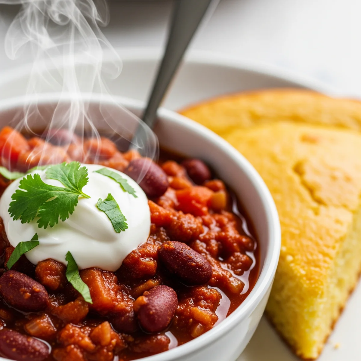 8. Vegan Chili with Cornbread: Warmth in a Bowl, Protein in Every Spoonful