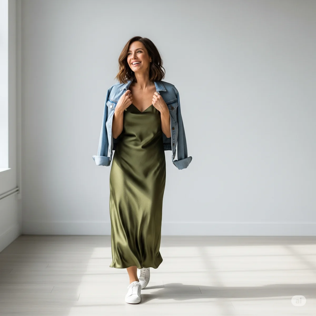 1. The Effortless Olive Green Slip Dress: Your Wardrobe MVP